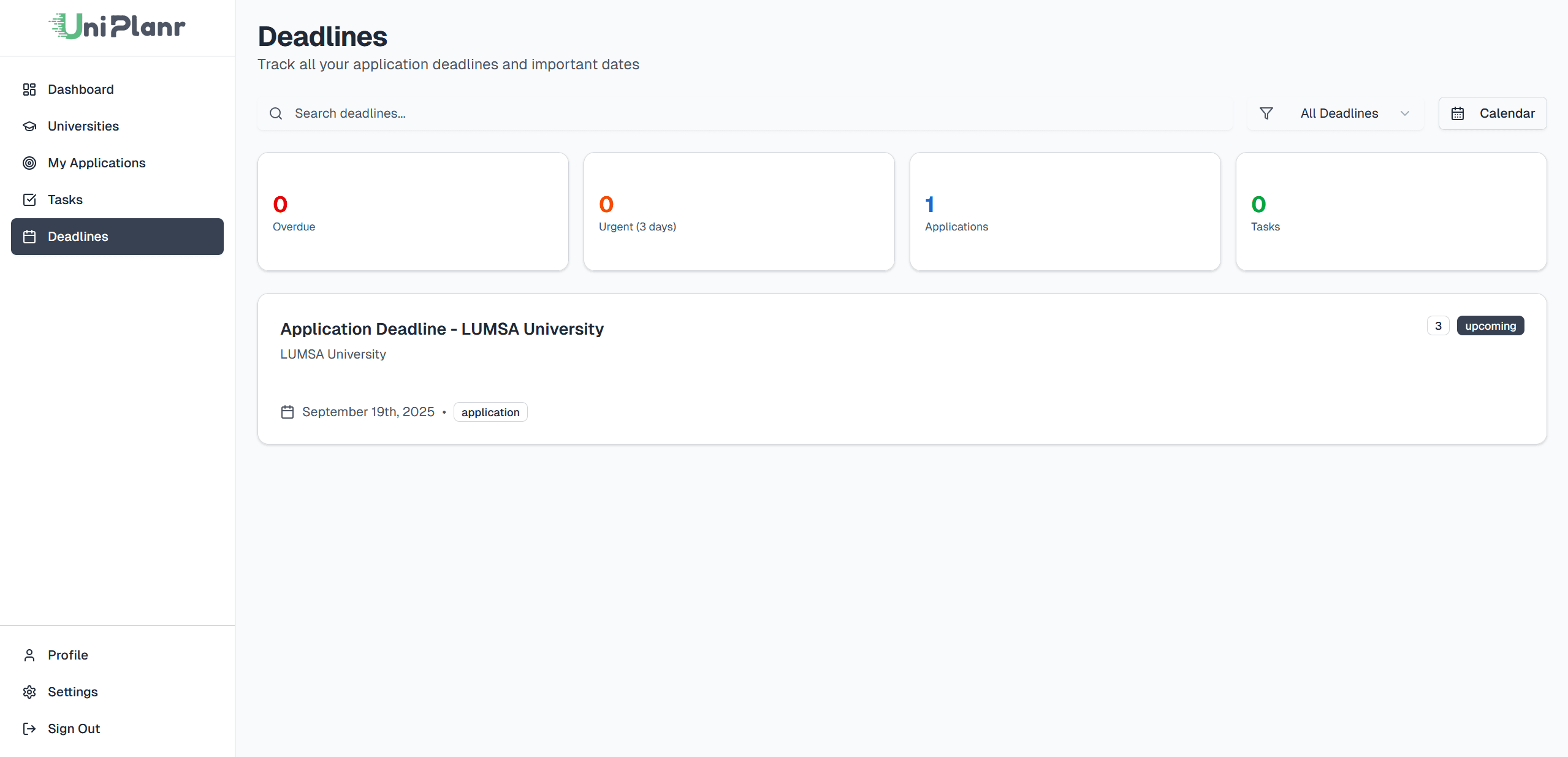 UniPlanr – Scholarship Tracker
